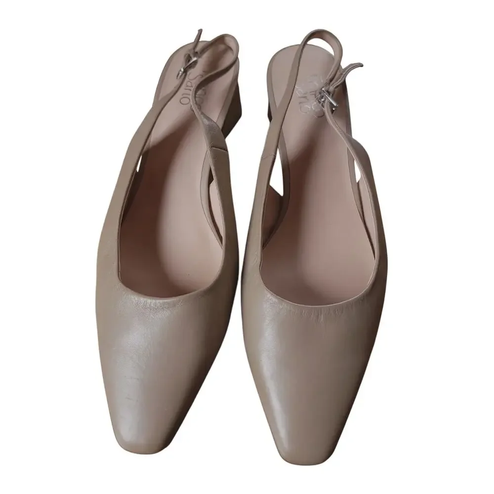 Franco Sarto Jacer Sling Back Pump Size 13 M Tan Leather Office Siren Shoes - Picture 2 of 16